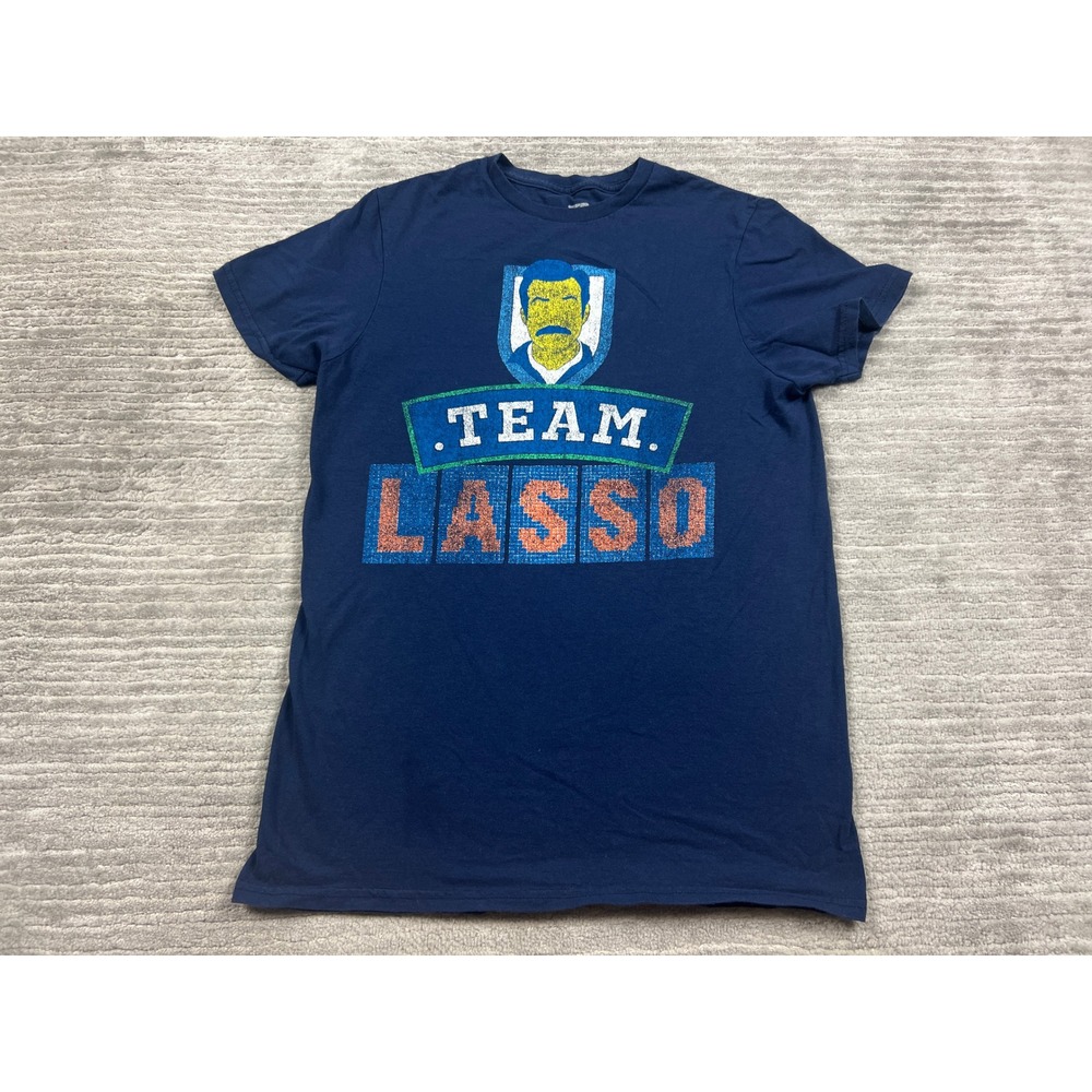 Ted Lasso Graphic Tee Men Small Navy Blue Team Lasso Coach Portrait Short Sleeve